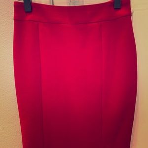 ANN TAYLOR red wool pencil skirt